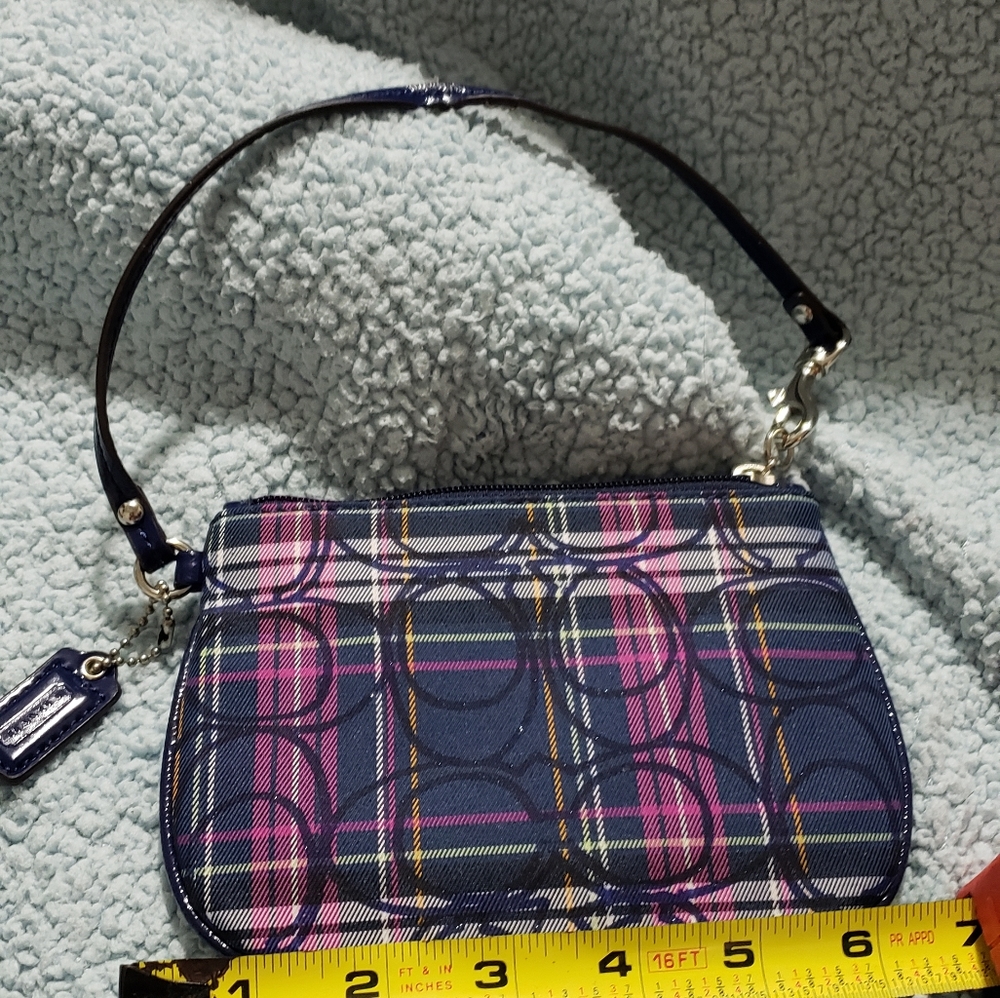 Coach Tartan Plaid Wristlet